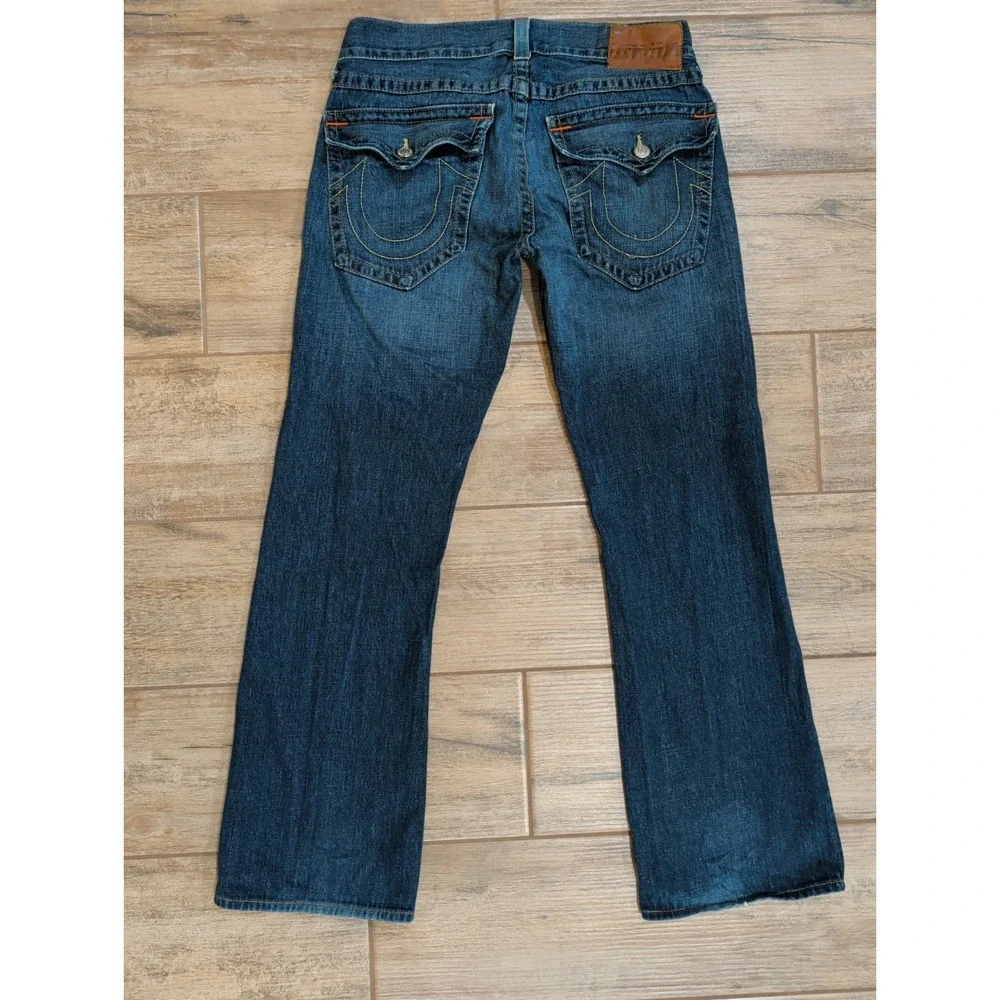 Vtg Y2K True Religion Billy Jeans Mens 33 Made in USA Straight Flap Pocket Denim